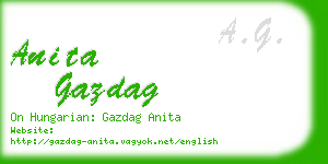 anita gazdag business card